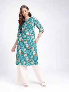 Anouk Rustic Floral Printed Straight Kurta