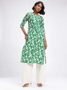 Anouk Rustic Floral Printed Straight Kurta