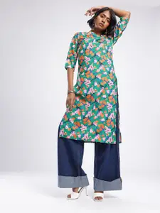 Anouk Rustic Floral Printed Kurta