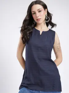 Anouk Rustic Horizontal Striped Straight Sleeveless Kurti