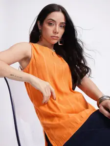 Anouk Rustic Woven Striped Straight Kurti