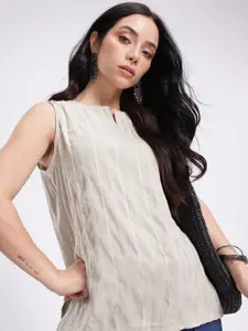 Anouk Rustic Woven Striped Straight Kurti