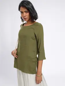 Anouk Rustic Horizontal Striped Straight Kurti