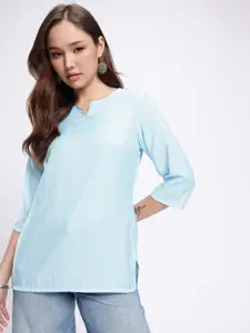 Anouk Rustic Woven Design Striped Straight Kurti