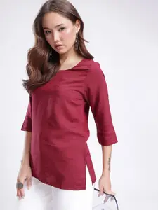 Anouk Rustic Woven Design Striped Kurti