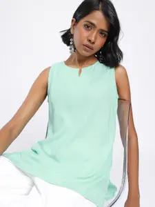 Anouk Rustic Woven Design Striped Straight Sleeveless Kurti