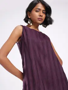 Anouk Rustic Woven Design Striped Straight Kurti