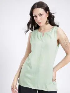 Anouk Rustic Horizontal Striped Straight Sleeveless Kurti