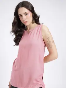 Anouk Rustic Horizontal Striped Straight Sleeveless Kurti