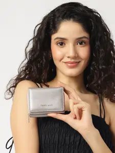 Fastrack Women Textured PU Zip Around Wallet