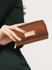 Kenneth Cole Women Abstract Textured PU Three Fold Wallet