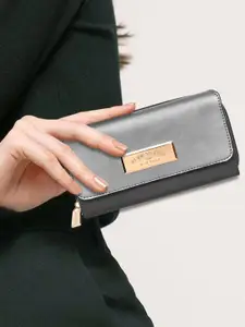 Kenneth Cole Women Abstract Textured PU Three Fold Wallet