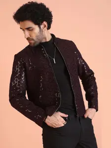 KISAH Men Embroidered Bomber Jacket