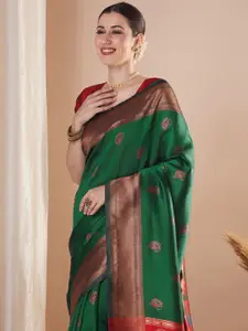 Saree mall Woven Design Ethnic Motifs Zari Paithani Sarees