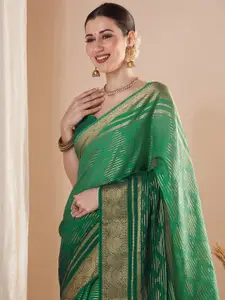 Saree mall Women Woven Design Zari Pure Georgette Banarasi Sarees