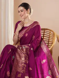 Saree mall Ethnic Motifs Zari Banarasi Sarees