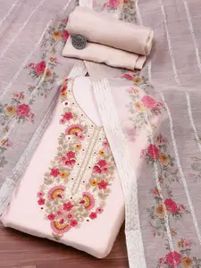 Biba Floral Embroidered Sequinned Unstitched Dress Material