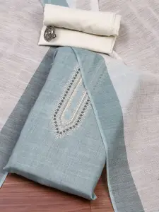 Biba Floral Embroidered Sequinned Pure Cotton Unstitched Dress Material