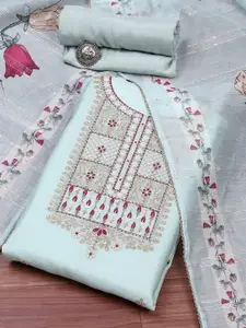 Biba Floral Embroidered Sequinned Unstitched Dress Material