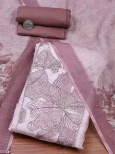 Biba Floral Printed Pure Cotton Zari Unstitched Dress Material