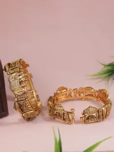 SGA FASHION Set Of 2 Gold-Plated Temple Bangles