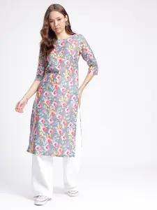 Anouk Rustic Floral Printed Straight Kurta