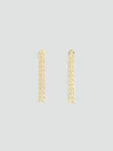 MANGO Leaf Shaped Drop Earrings