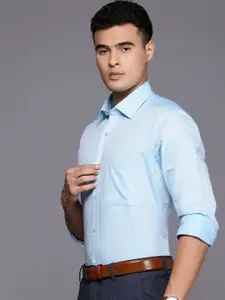 Raymond Pure Cotton Self-Design Geometric Slim Fit Formal Shirt