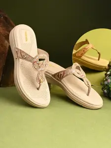 Anouk Women Solid Casual Open Toe Flats With Ethnic Embellished