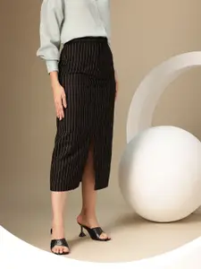 Chemistry Striped A-Line straight fit Skirt