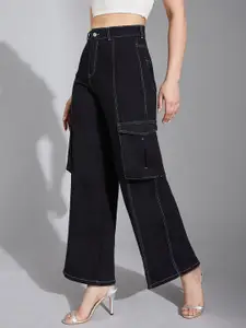 Life With Pockets Women Wide Leg High-Rise Heavy Fade Stretchable Jeans