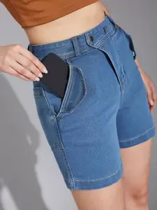 Life With Pockets Women Relaxed Fit Mid-Rise Denim Shorts