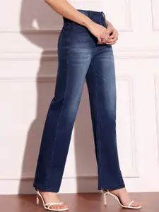 Miss Chase Women Straight Fit Mid-Rise Light Fade Jeans