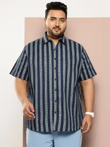 Thomas Scott Men Plus Size Classic Textured Casual Shirt