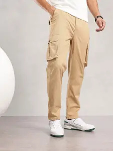 Nautica Men Regular Fit Cotton-Elastane Casual Cargo Trouser