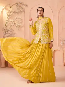 MADHURAM Embroidered Thread Work Ready To Wear Lehenga With Blouse & Dupatta