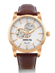 Invicta Men Dial & Leather Straps Analogue Automatic Watch 22618