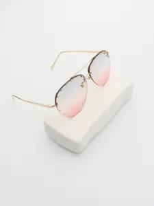 PELLE LUXUR Women Aviator Sunglasses with UV Protected Lens PL25GS141