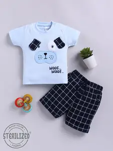 Moms Love Infant Boys Pure Cotton Printed T-shirt with Shorts