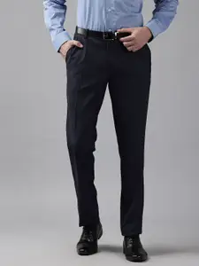Arrow Men Textured Tapered Fit Formal Trousers