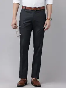 Arrow Men Textured Tailored Fir Formal Trousers