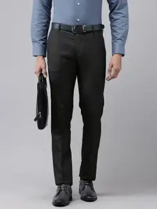 Arrow Men Textured Hudson Tailored Fit Formal Trousers