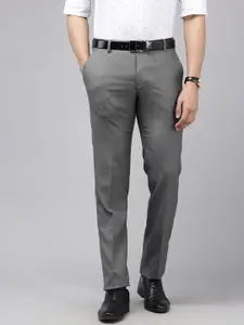 Arrow Men Hudson Tailored Fit Checked Formal Trousers
