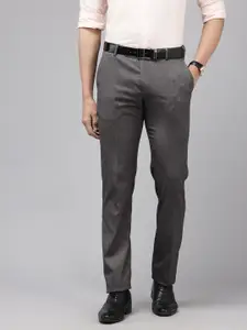 Arrow Men Self Design Tailored Tapered Fit Formal Trouser