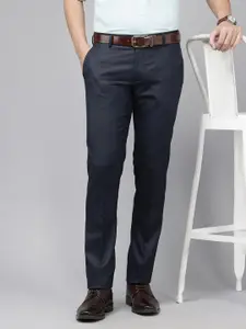 Arrow Men Hudson Tailored Fit Checked Formal Trousers