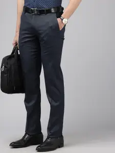 Arrow Men Checked Hudson Tailored Tapered Fit Formal Trousers