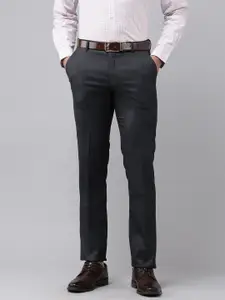 Arrow Men Textured Tailored Fit Formal Trousers