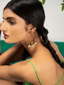 Priyaasi Gold-Plated Contemporary Hoop Earrings