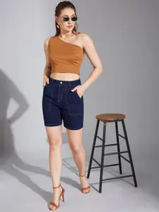 Life With Pockets Women Skinny Fit High-Rise Denim Shorts