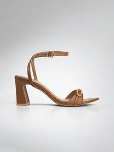 Signature Sole Embellished Work Block Sandals with Buckles